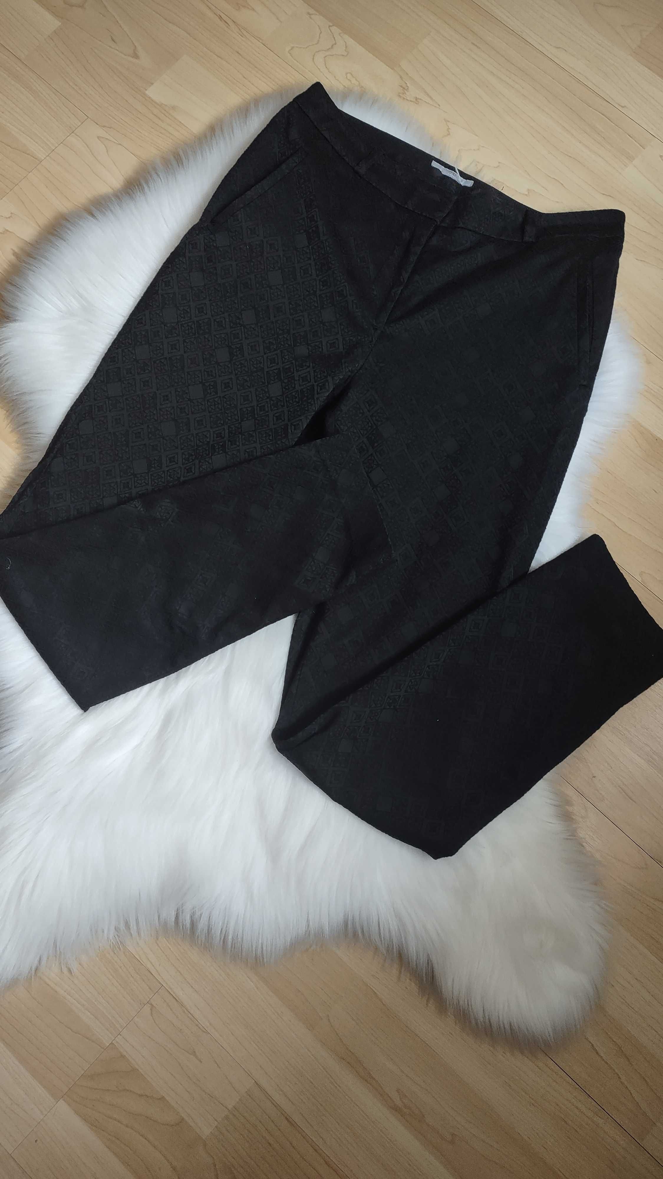 Klasyczne czarne spodnie z bawełny roz. M/L H&M