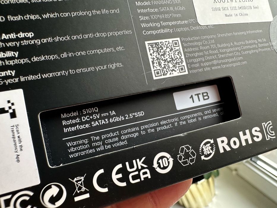 Dysk Ranxiana SSD S101 SATA III 6Gb/s 2,5″ czarny TOMI-TECH