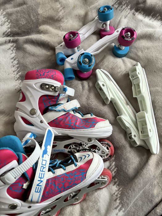 łyżworolki 3w1 wrotki rolki łyżwy dziewczęce 38-41