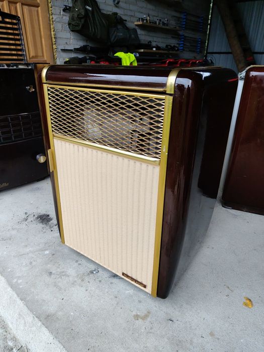 Piec żeliwny retro – kaflowy, z szamotką, do ogrzewania i gotowania