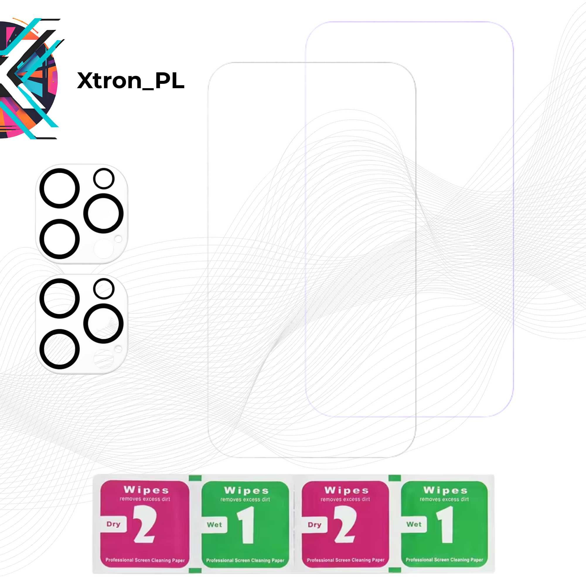 Szkło Hartowane iPhone 16 Pro 2x Ekran + 2x Aparat | 9H | Oleofobowe