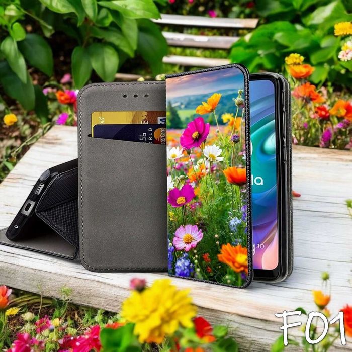 Etui zamykane Motorola MOTO G22 4G Kwiaty Flowers ! Portfel Wiosna