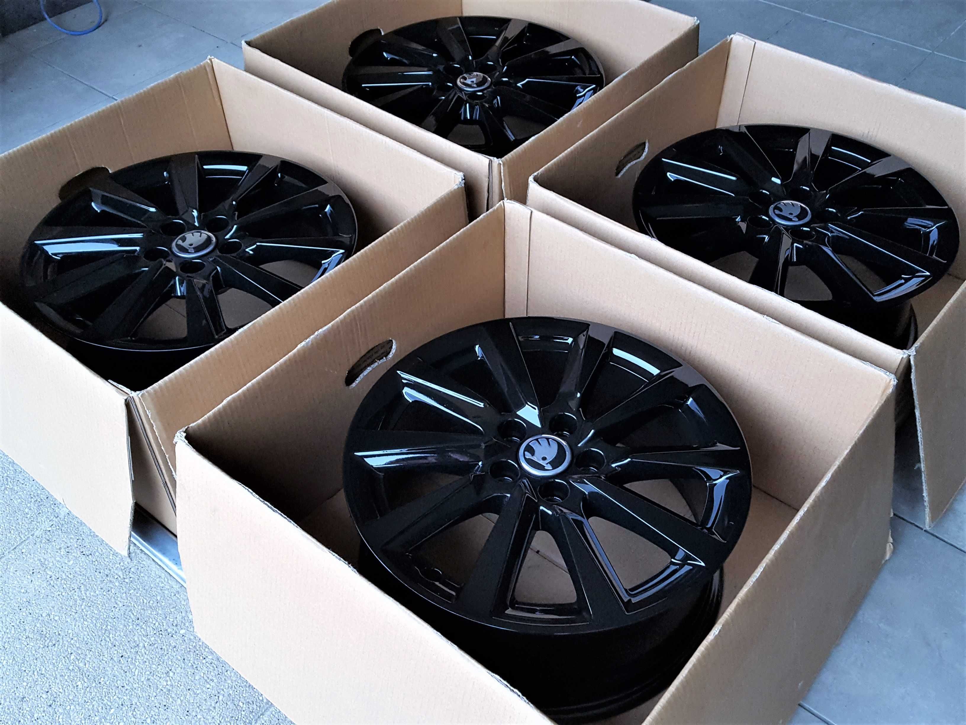 Alufelgi 16 5x100 Skoda Kamiq Scala Rapid Fabia Roomster Czarne ! 474#