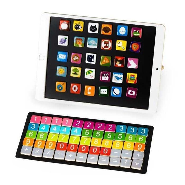 Drewniany tablet edukacyjny tablica magnetyczna kredowa ECOTOYS