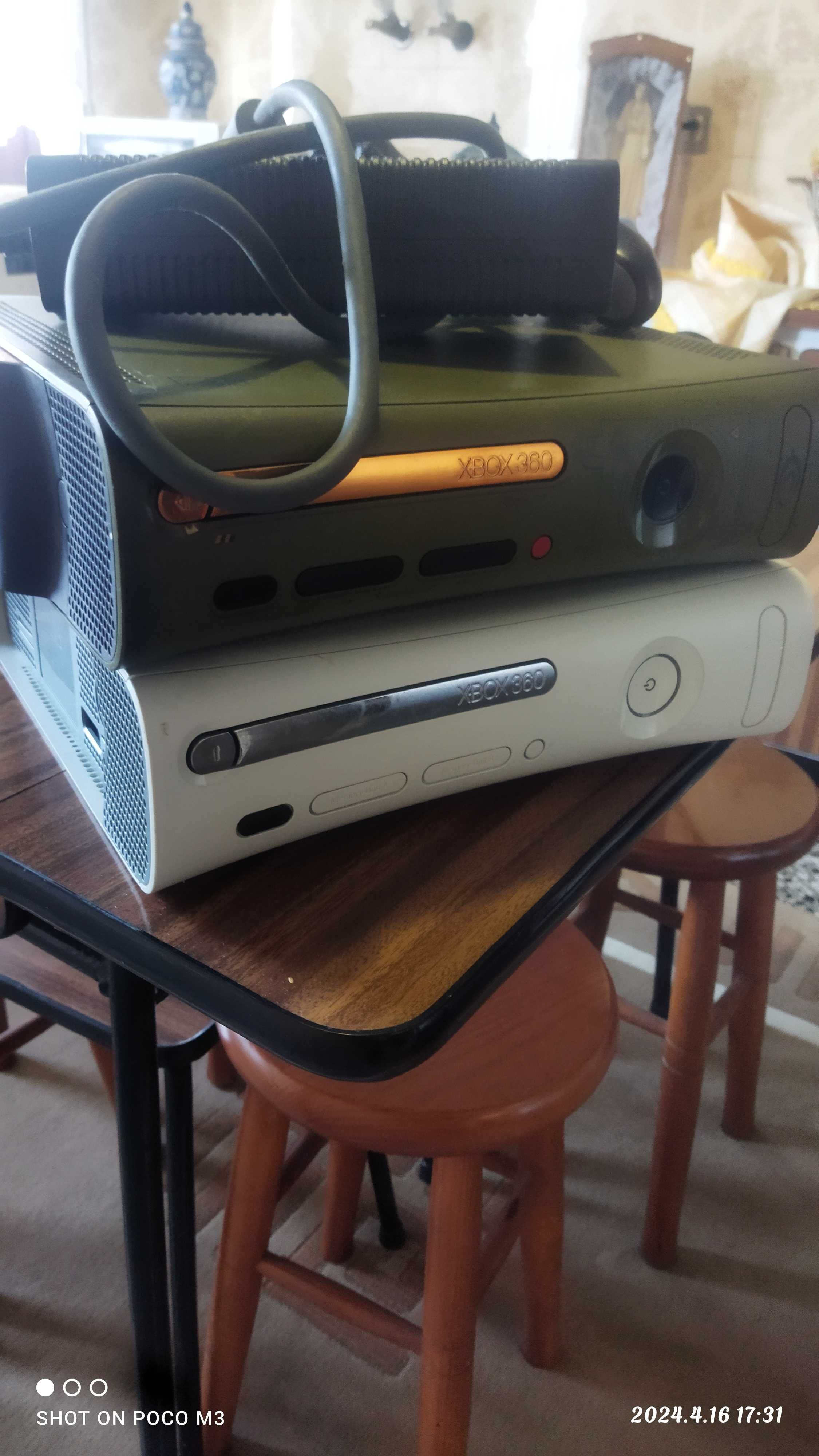 Xboxe 360 com cabos e 1 comamdo