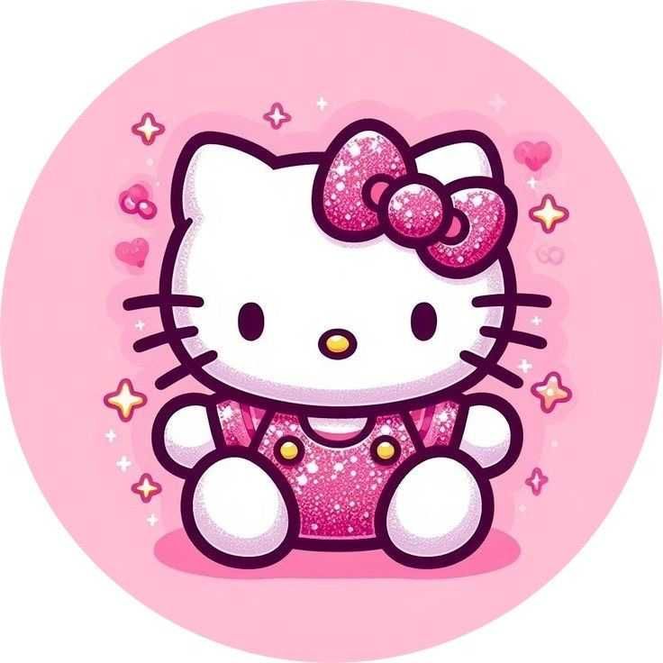 Opłatek na tort Urodziny Hello Kitty Kot