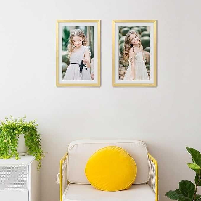 Ramki na na zdjęcia 20x30 z passe-partout złote- 5 sztuk-334Z
