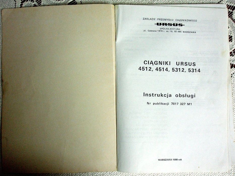 Instrukcja obsługi ursus 4512, 4514, 5312, 5314