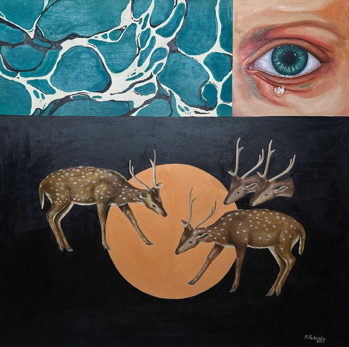 Obraz olejny 'O czym ty mówisz?' / Malarstwo