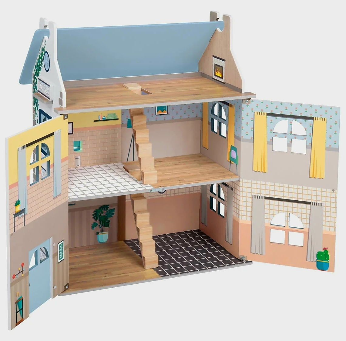 Kraków NOWY Drewniany otwierany domek dla lalek 3 piętra Playtive