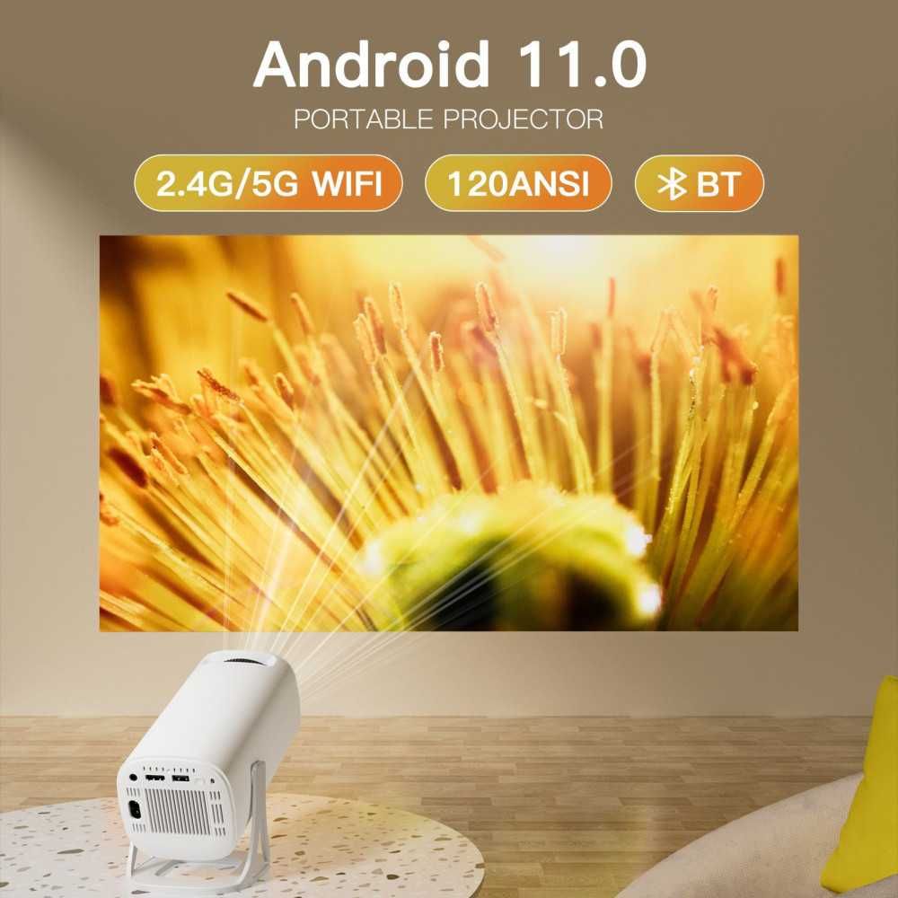 Проектор, ігрова приставка + смарт ТВ, Android 11, 4K + 2 джойстика