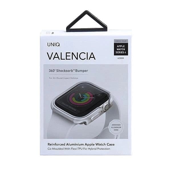 Etui UNIQ Valencia na Apple Watch 4 / 5 / 6 / SE 40mm - srebrne