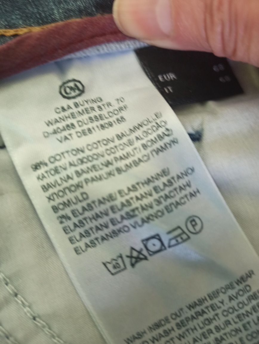 Spodnie jeansy męskie niebieskie duże 6XL pas 139 cm Canda nowe bez me