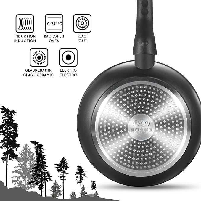 Patelnia tradycyjna Divory 24 cm ze zdejmowaną rączką