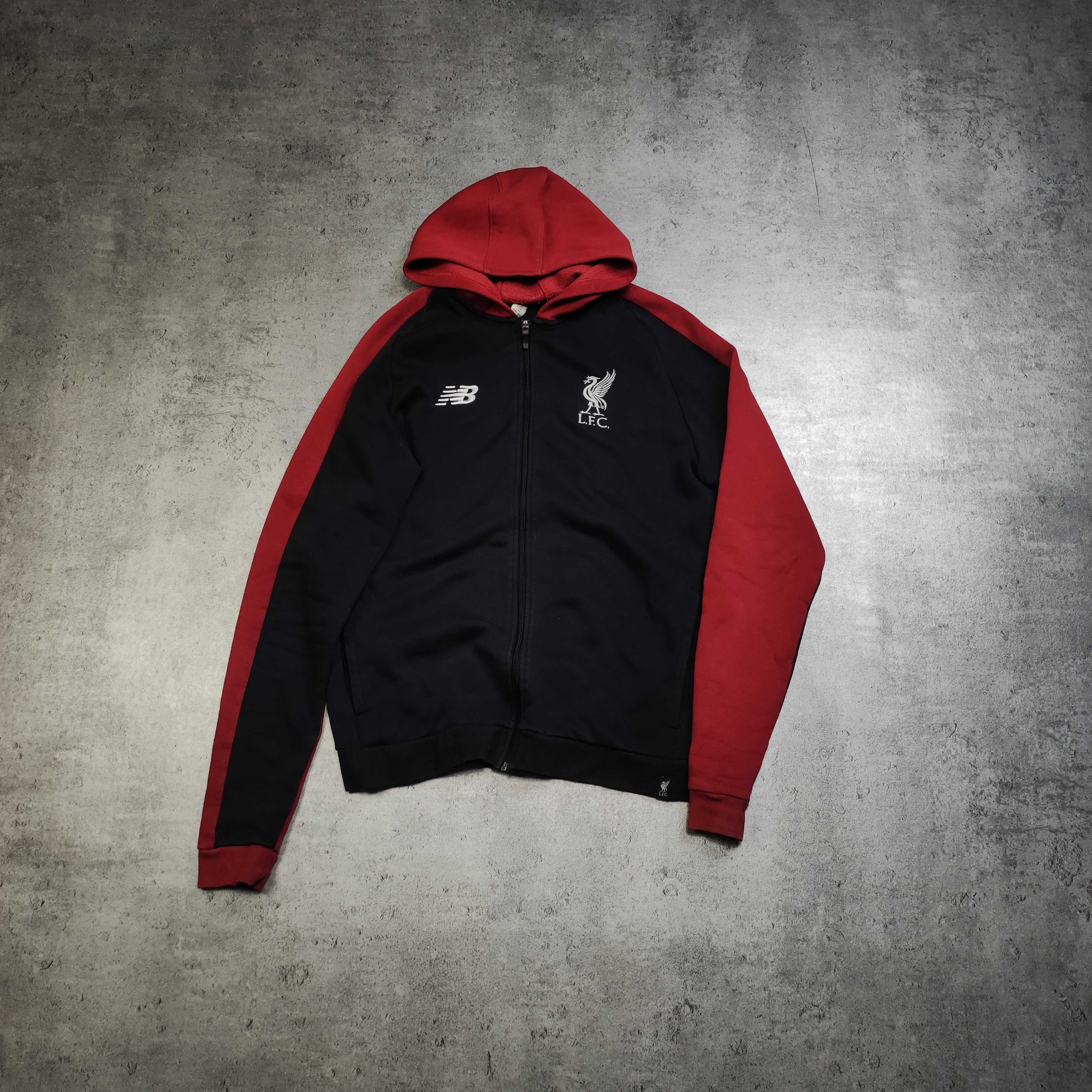 MĘSKA Bluza z Kapturem Hoodie Piłka Nożna Liverpool New Balance Haft