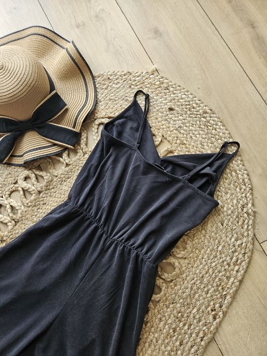 Ciemnoszary Kombinezon damski xxS/XS  Letni, Wygodny, Szerokie Nogawk