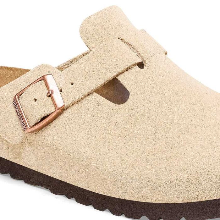 Сабо Birkenstock Boston Soft Footbed Suede Leather Latte Cream