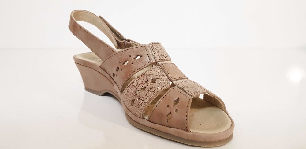 Sandały damskie Suave skóra, beż, komfort rozmiar 37,38,39,40