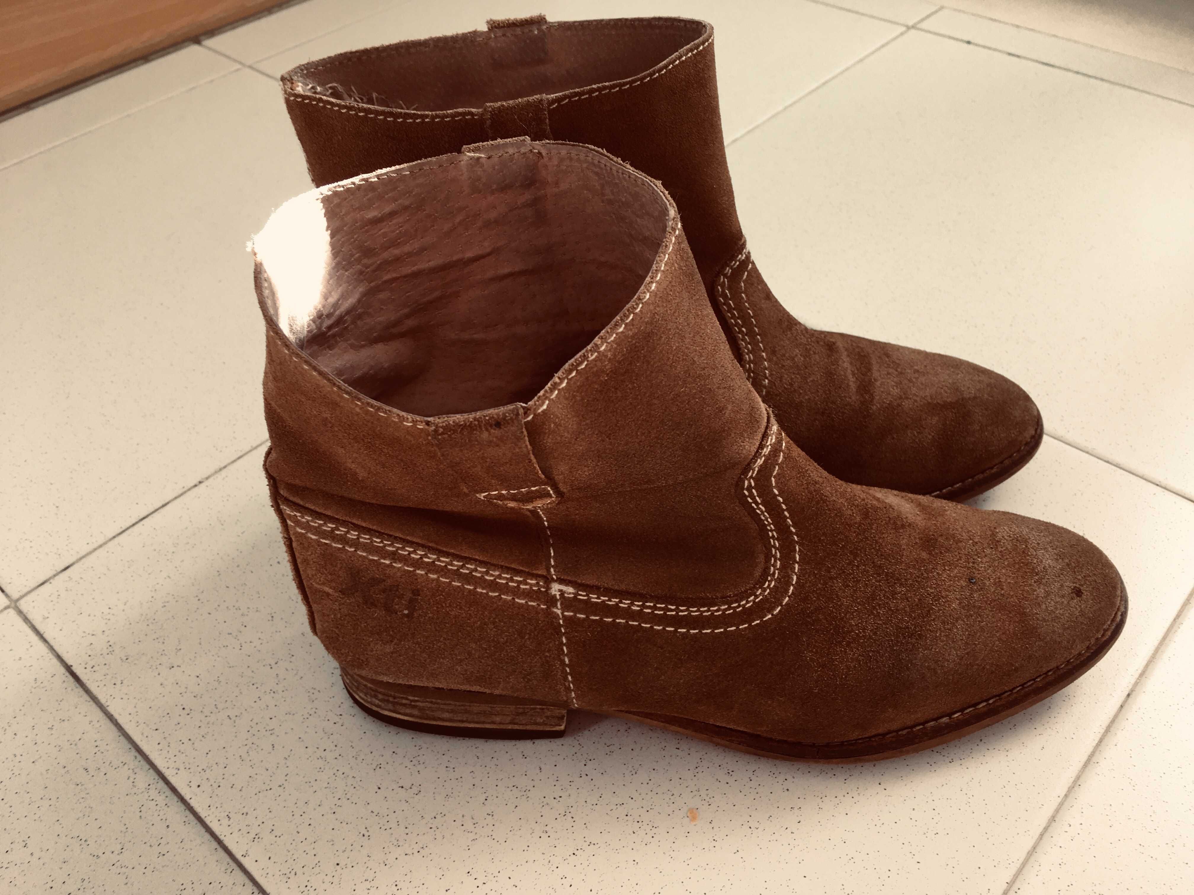 Botas Senhora em pele (Botim curto)