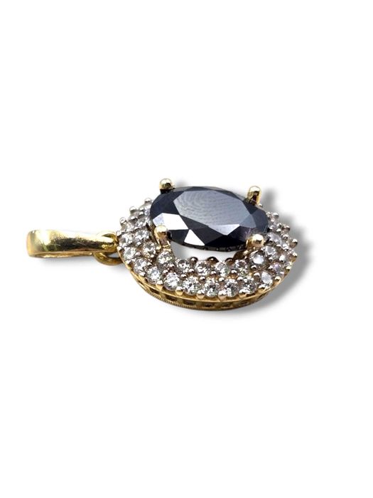 NOWA! Złota zawieszka p.585 2,30g wysadzana cyrkoniami