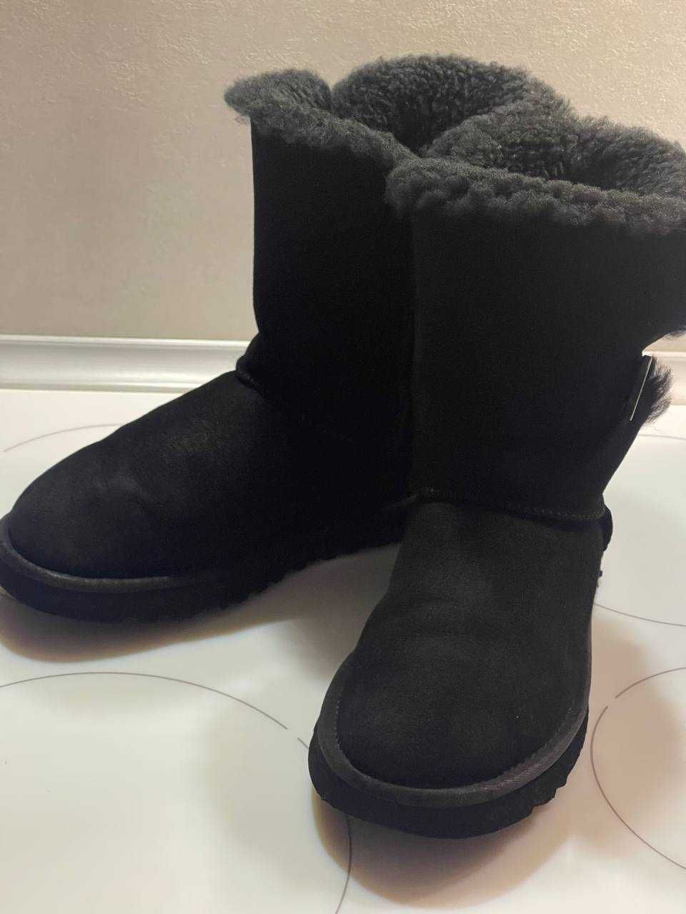 Женские UGG оригинал черный натуральный замш овчина