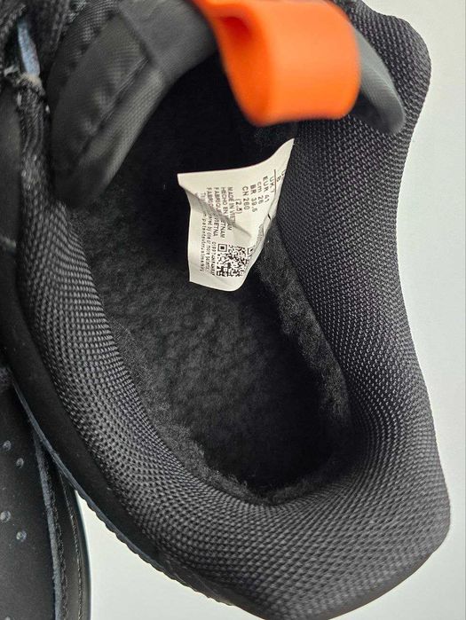 Кросівки з хутром Nike Air Force 1 Black/Orange premium зимові