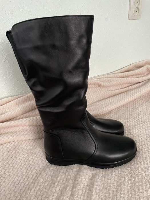 Шкіряні чоботи жіночі зимові, великі розміри
