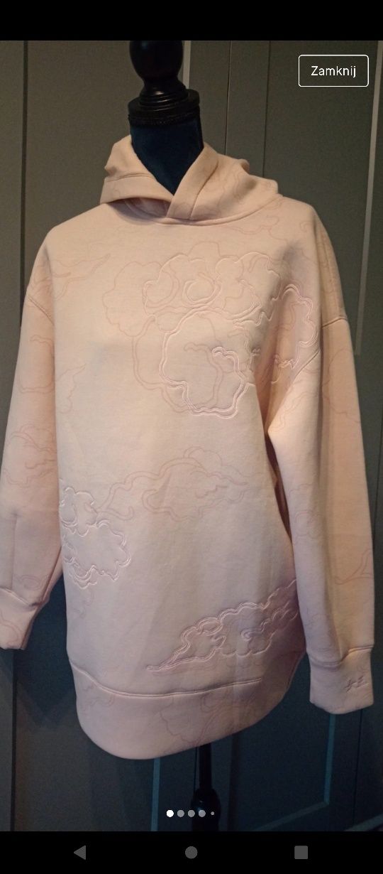 Świetna długa bluza pudrowy róż H&M na S/M/L