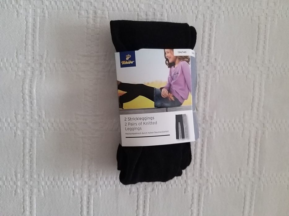 Nowe rajstopy dziewczęce getry z dzianiny, Tchibo rozmiar 134/140