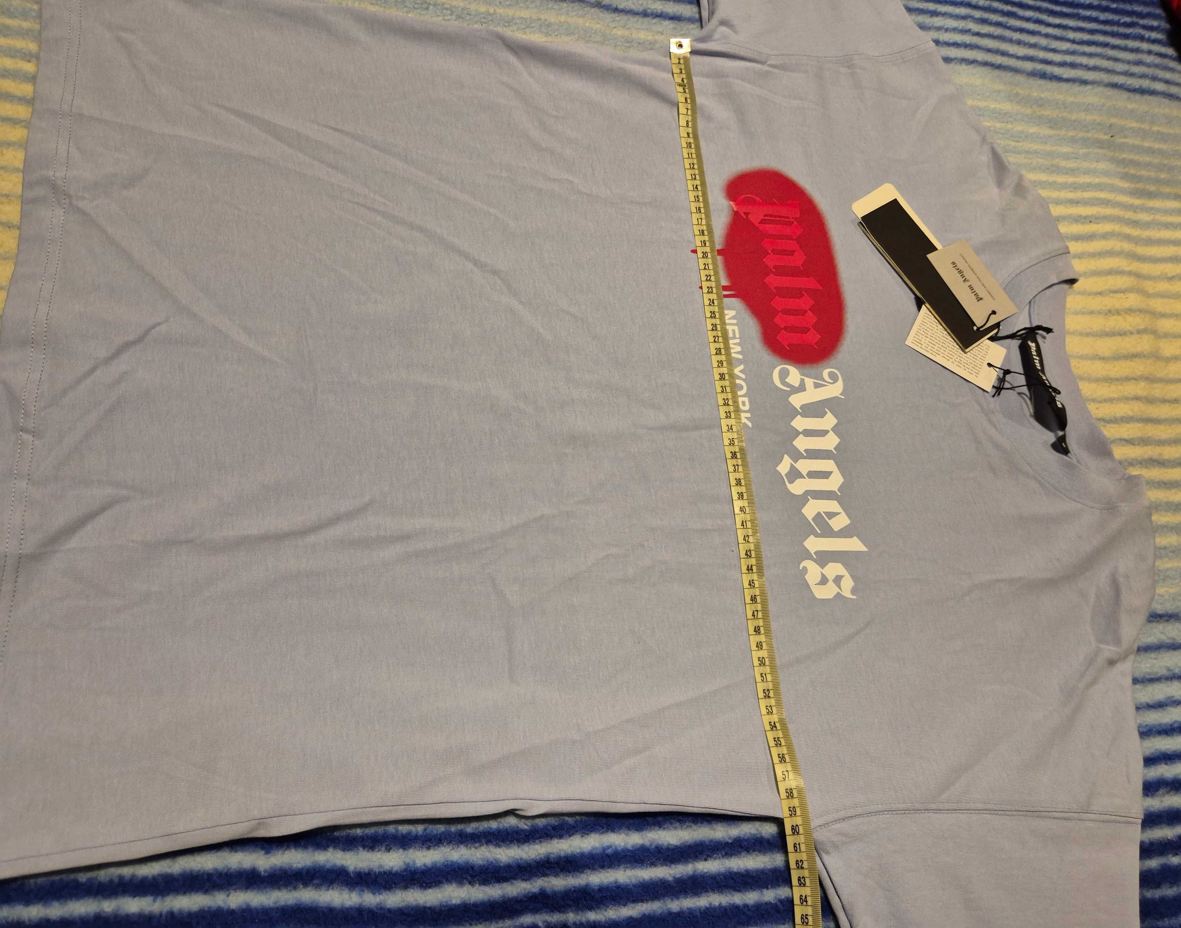Nowa Jasna bawelaniana koszulka super jakość PALM ANGELS OVERSIZE M