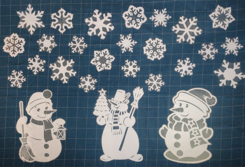 Dekoracja zimowa z bałwankami a3 do szkoły przedszkola