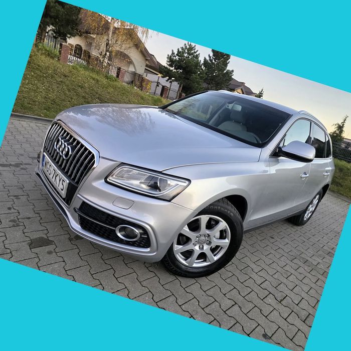 Audi Q5 2.0TDI 150KM•Quattro•Mnual•2015r•Szara Skóra i Wnętrze•Tempomat•Navi•