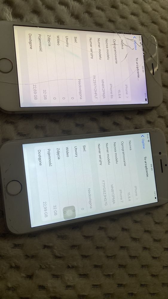 Iphone 6s. Iphone 7 uszkodzone