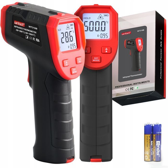 Termometr Pirometr Laserowy Bezdotykowy Podczerwień Emisyjność -50+590