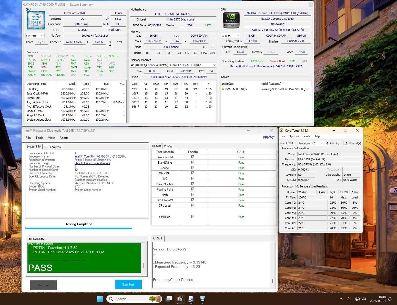 Intel i7-8700 (3.20 Ghz) - Processador (CPU) - Socket (LGA) 1151 (3)