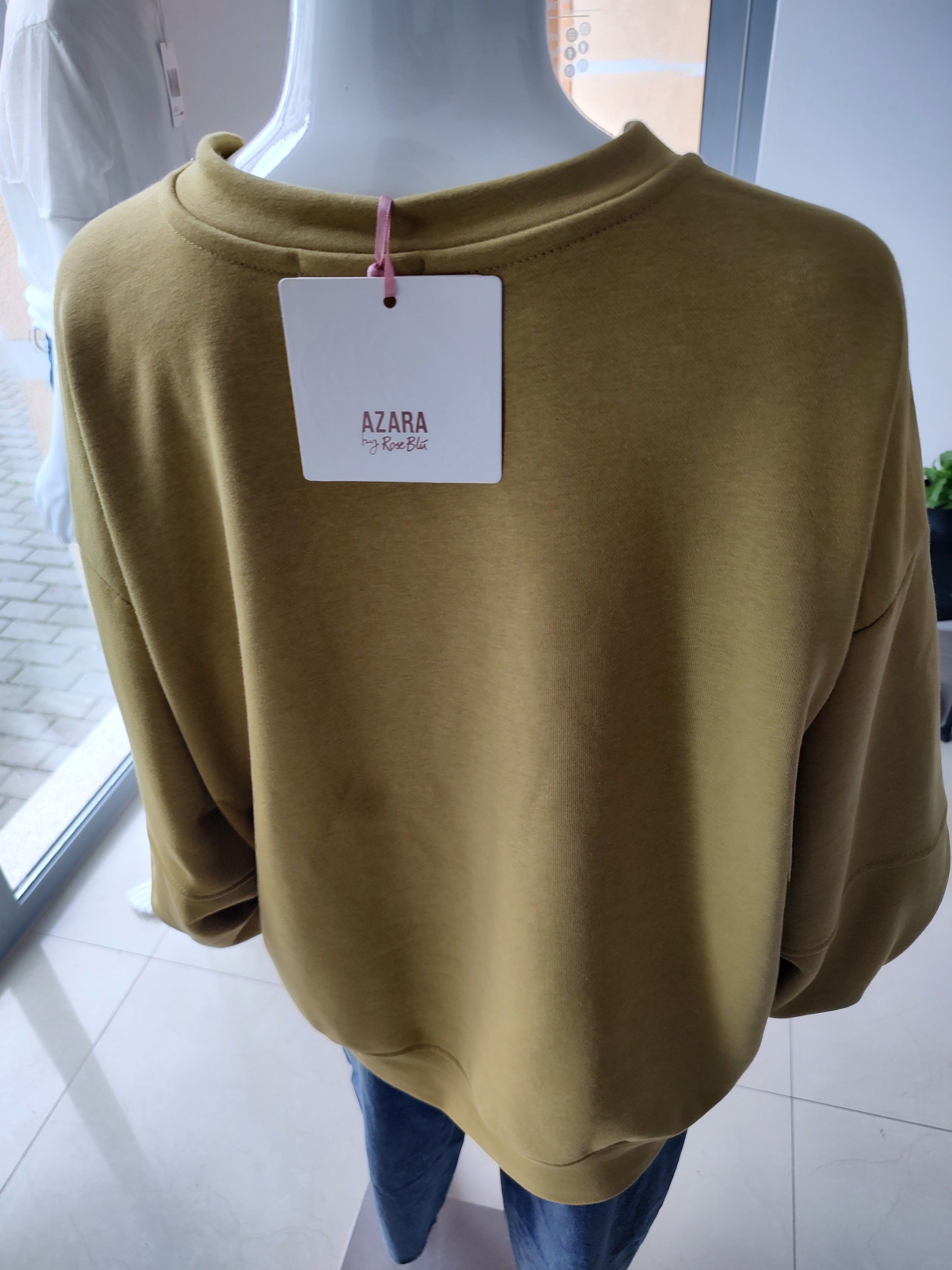 Bluza oversize z napisem Ciao - musztardowy One size Azara