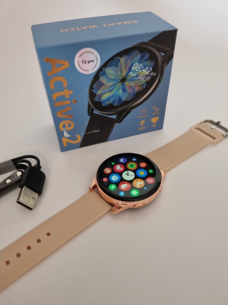 Smartwatch złoty beżowy paseczek