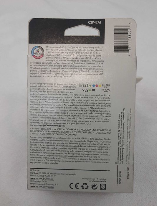 Tinteiros HP Pack 4 cores originais