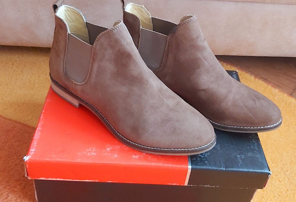 Черевики шкіряні замшеві жіночі демисезонні 39р.