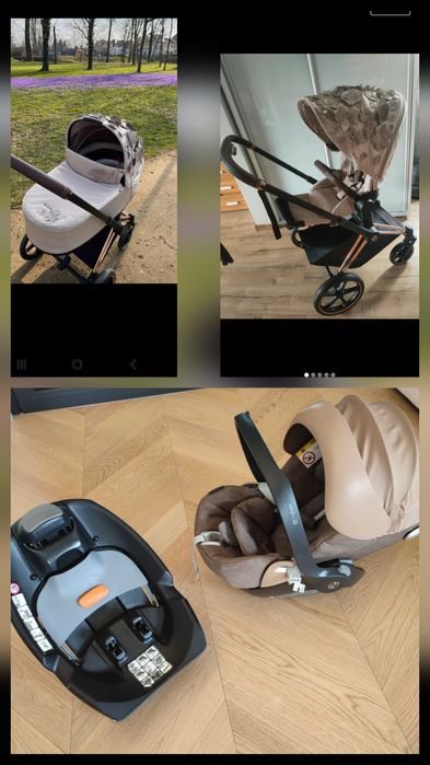 Cybex priam beige simple flowers 2.0 Gondola stelaz i spacerówka