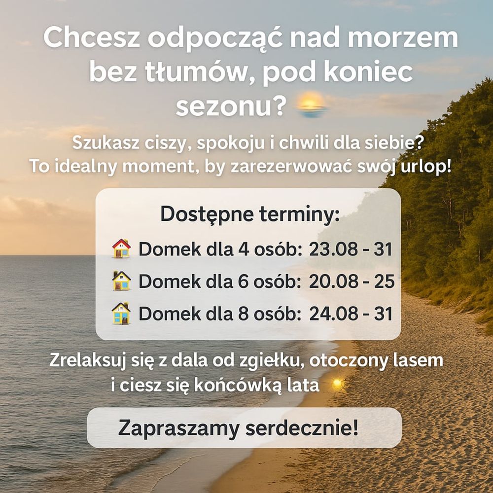 Domki letniskowe nocleg nad morzem wakacje sauna jacuzzi