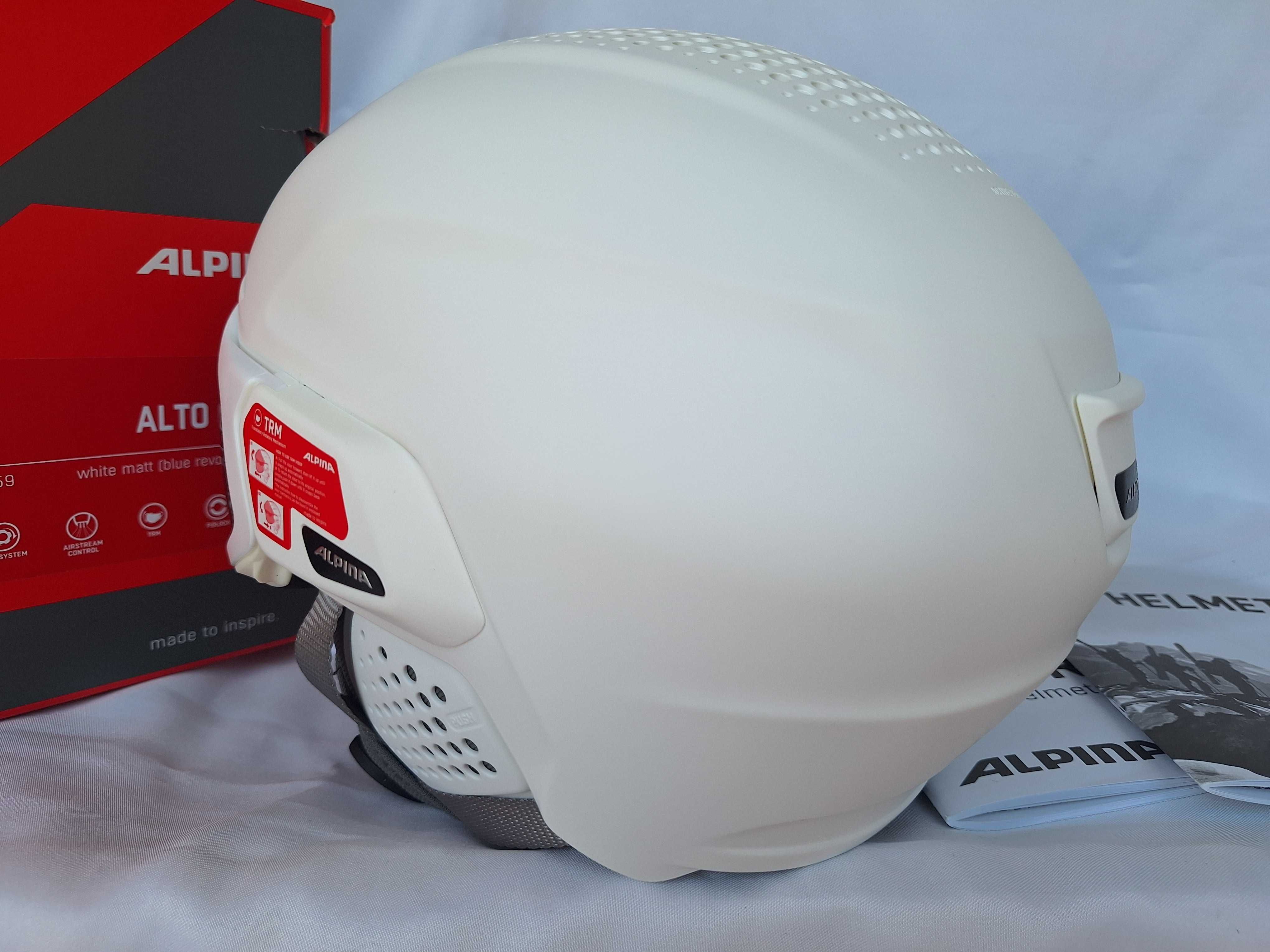 Kask narciarski Alpina Alto Q-Lite Visor White Matt M 55-59cm
