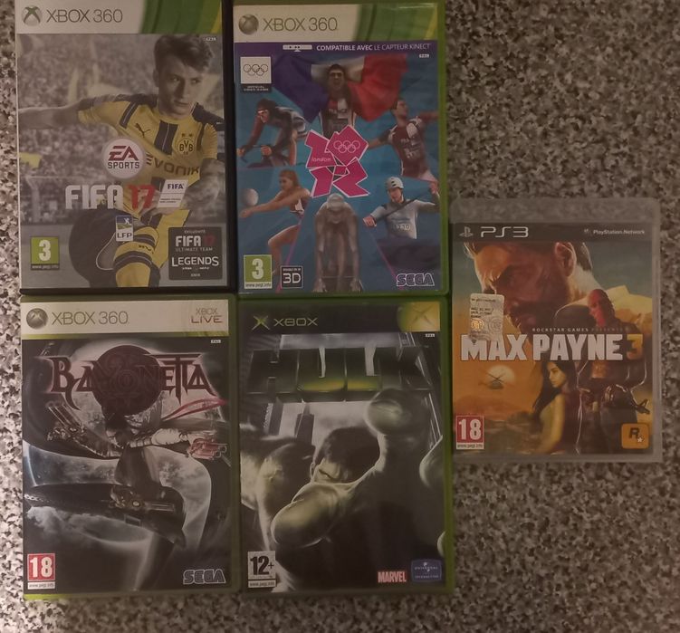 Conjunto de 5 jogos Playstation 3/Xbox 360/Xbox classic