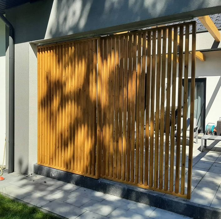 Przesłona ogrodowa przesuwna , drewno świerk skandynawski C24