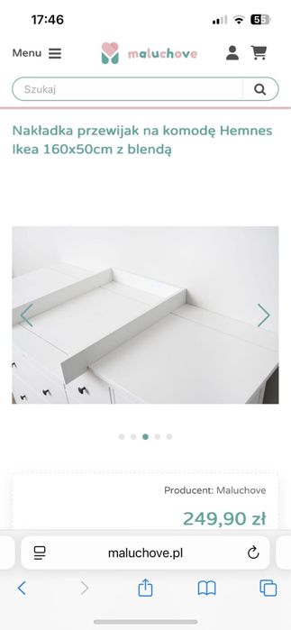 Nakaldka na komode hemnes