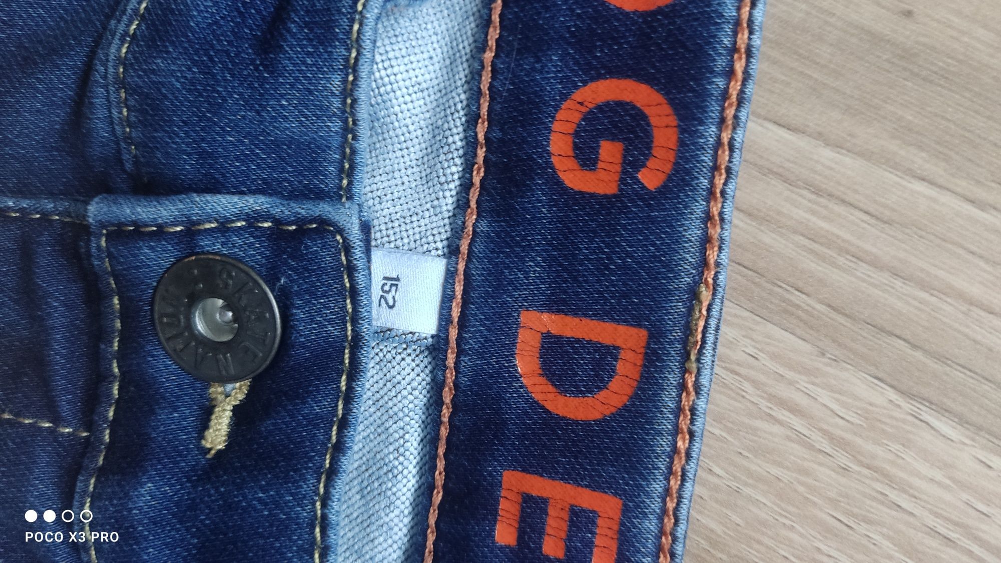 Spodenki 152 elastyczny jeans dla chłopca