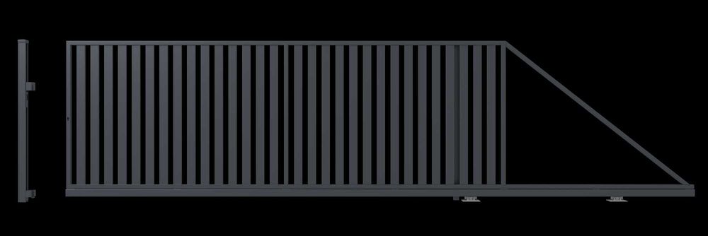 Brama przesuwna palisadowa palisada pionowa 4x1,5 400x150 antracyt