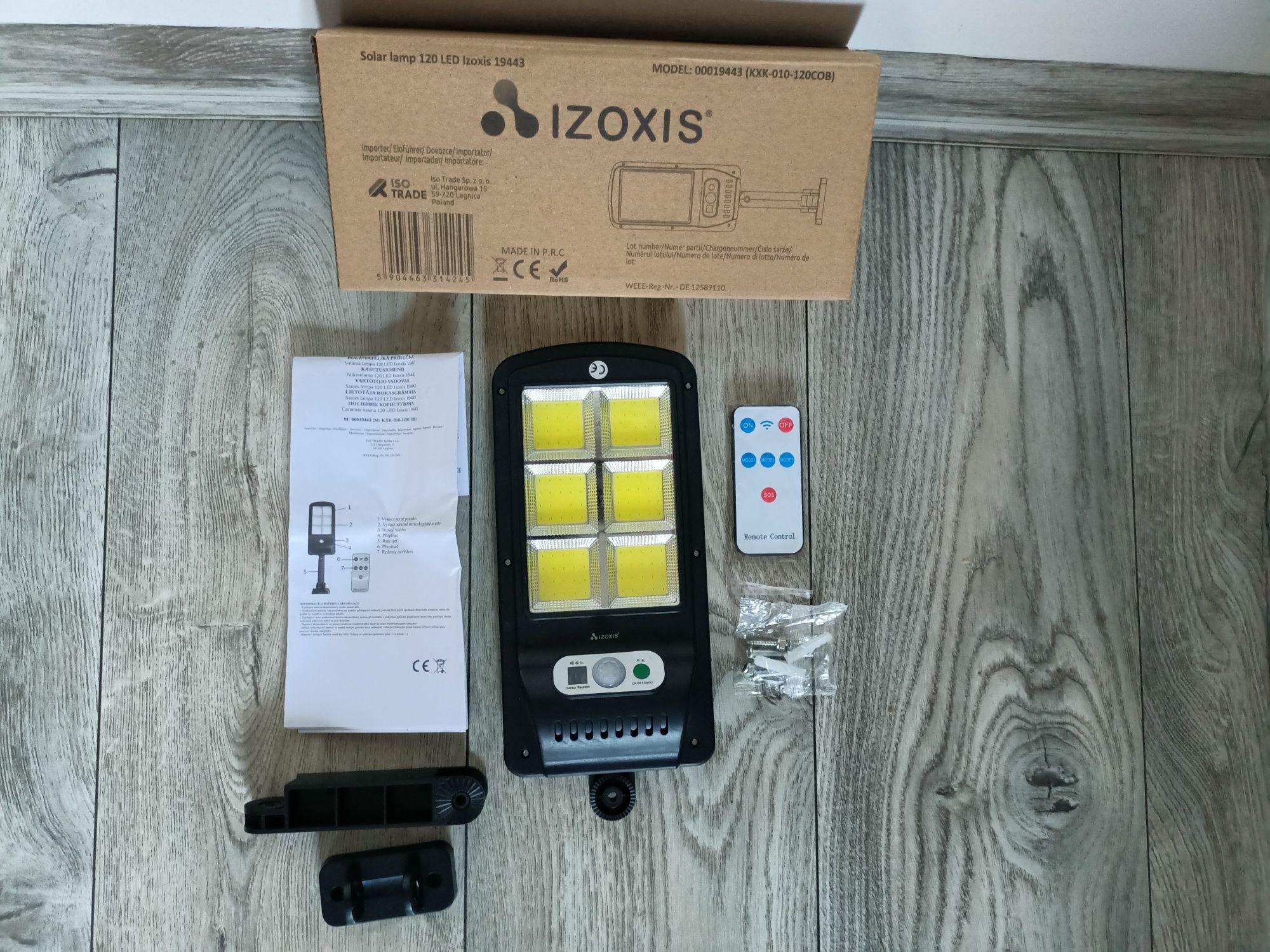 Lampa Solarna Czujnik Ruchu Zmierzchu + Pilot