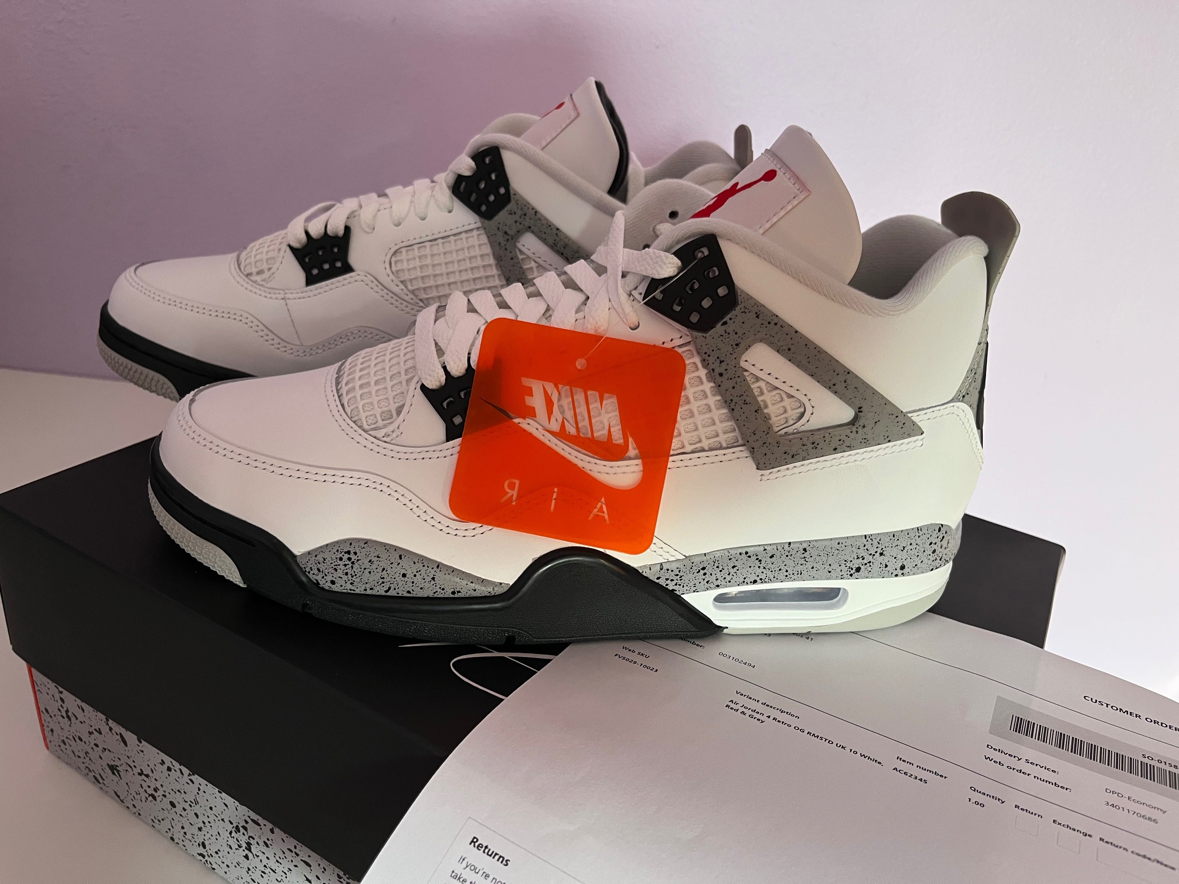 Air jordan 4 cinzento e retos