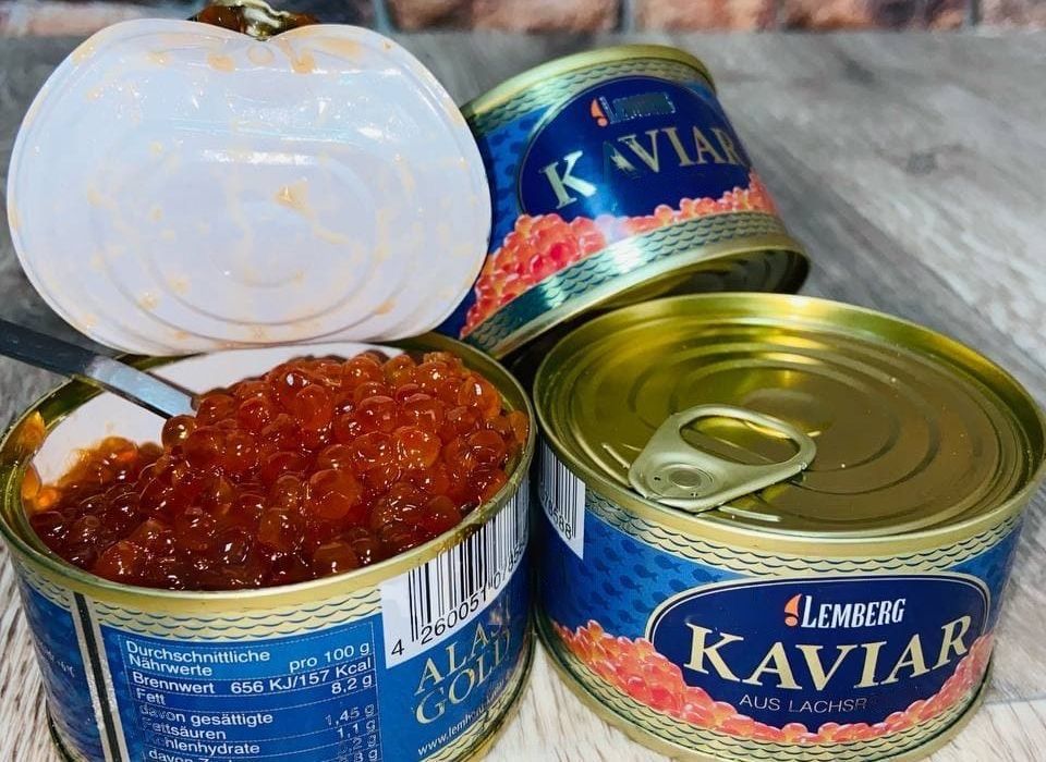 Ікра червона: горбуша, кета, форель ТМ Lemberg, Zarendom. В наявності.